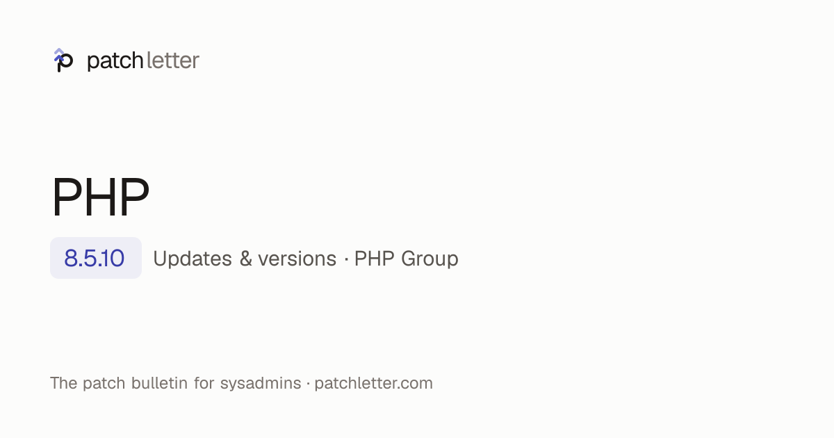 PHP: latest version & changelog — patchletter